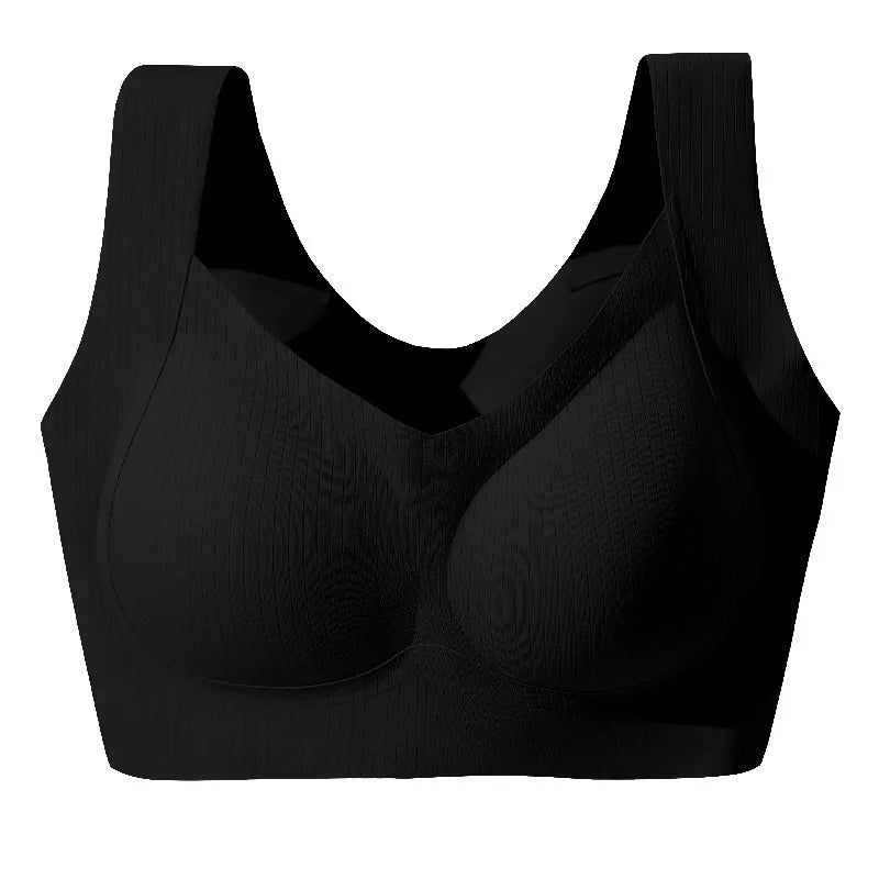 Comfortable, One-piece, Traceless Fixed Cup, Women's Underwear, Beautiful Back Sports Vest, Sleep Large Size Bra Thin - ZOOMNSTORE