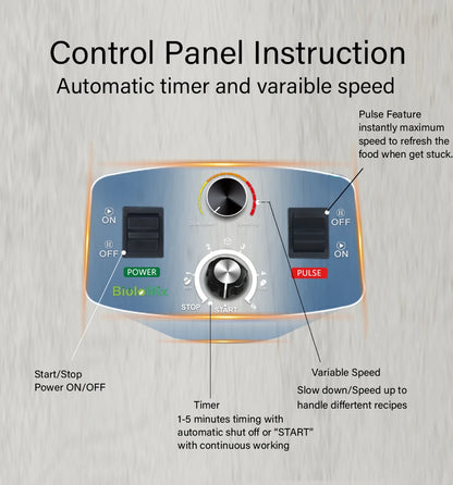 Heavy Duty Commercial Blender - 2200W Timer Mixer Juicer with 2L BPA Free Jar for Smoothies and Food Processing - ZOOMNSTORE