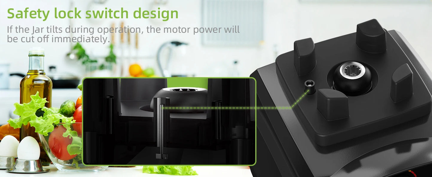 Heavy Duty Commercial Blender - 2200W Timer Mixer Juicer with 2L BPA Free Jar for Smoothies and Food Processing - ZOOMNSTORE