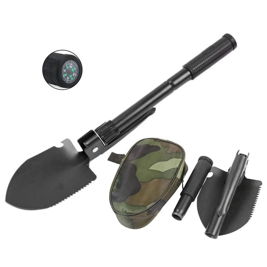 Compact Folding Camping Shovel - Mini Pickaxe with Pouch for Gardening Hunting and Emergencies - ZOOMNSTORE