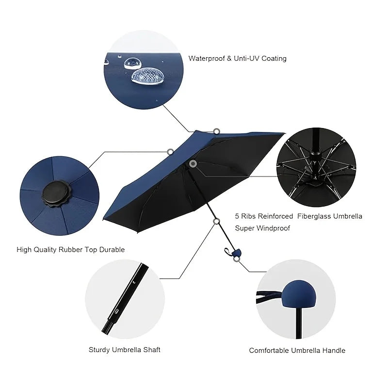 Compact Travel Mini Umbrella Uv Protection Capsule Umbrella 5 Fold Ultra Lightweight Sunshade Umbrellas Protable Manual - ZOOMNSTORE