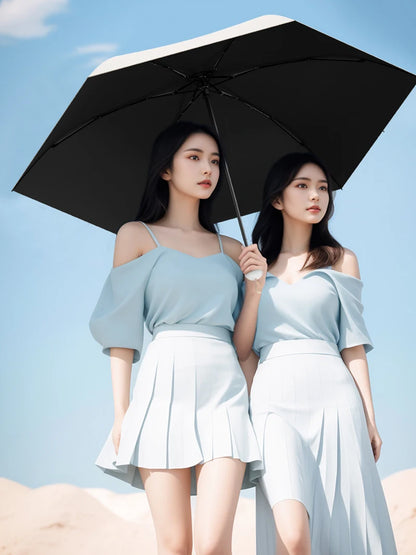 Compact Travel Mini Umbrella Uv Protection Capsule Umbrella 5 Fold Ultra Lightweight Sunshade Umbrellas Protable Manual - ZOOMNSTORE