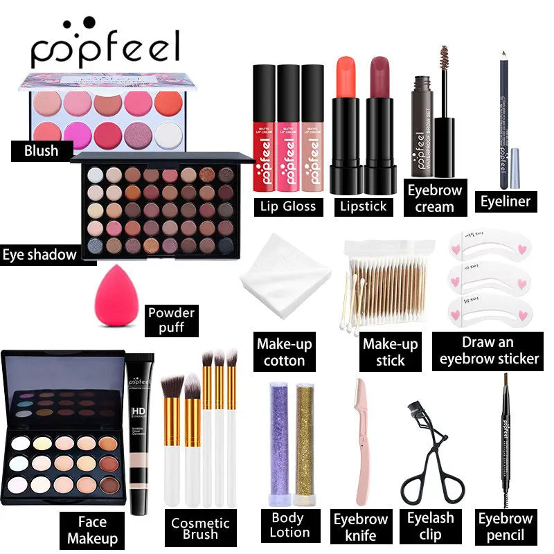 Complete Face Makeup Set - Multi-Functional Foundation  Eyeshadow Kit - ZOOMNSTORE