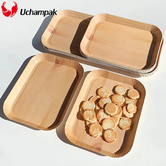 Compostable Wood Grain Disposable Paper Plates - 1020pcs Dinner Trays - ZOOMNSTORE