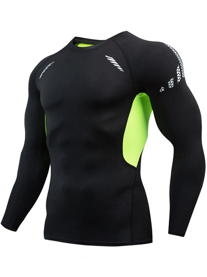 Compression Shirts Men - Long Sleeve Athletic Moisture Wicking Baselayer Tee - ZOOMNSTORE
