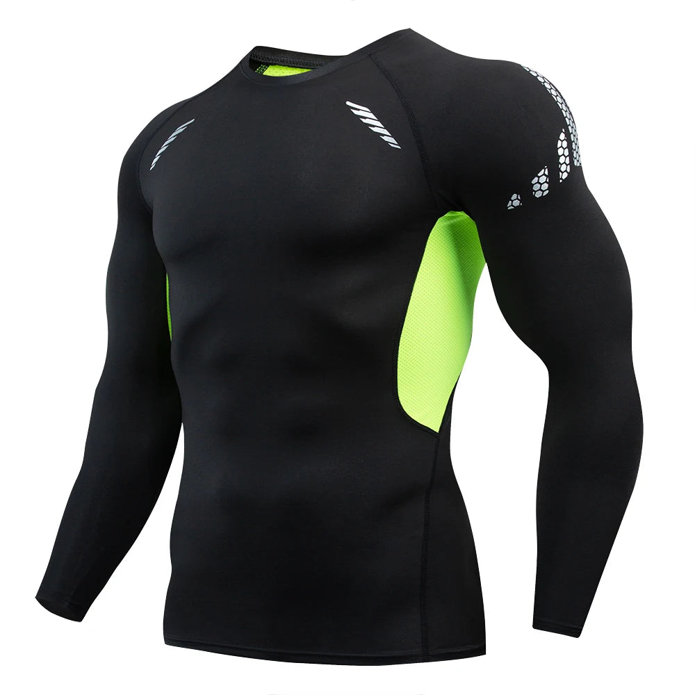 Compression Shirts Men - Long Sleeve Athletic Moisture Wicking Baselayer Tee - ZOOMNSTORE