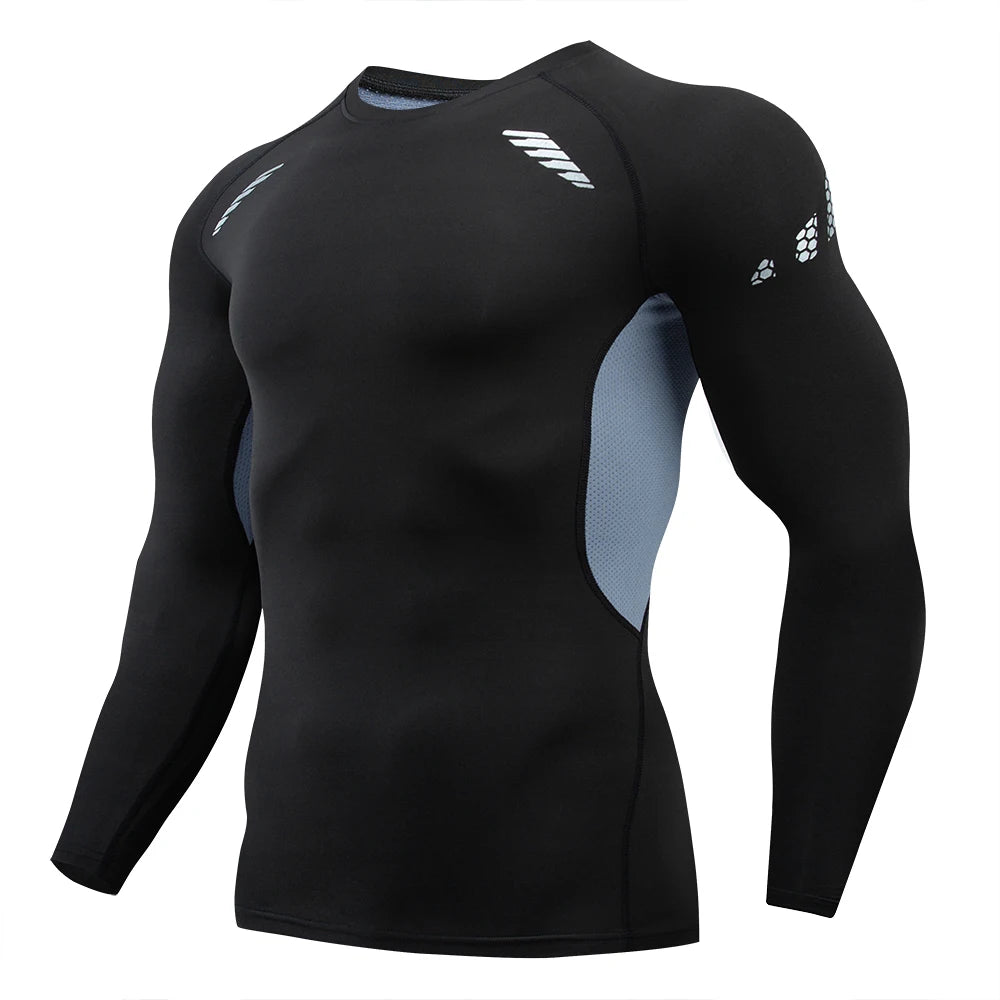 Compression Shirts Men - Long Sleeve Athletic Moisture Wicking Baselayer Tee - ZOOMNSTORE