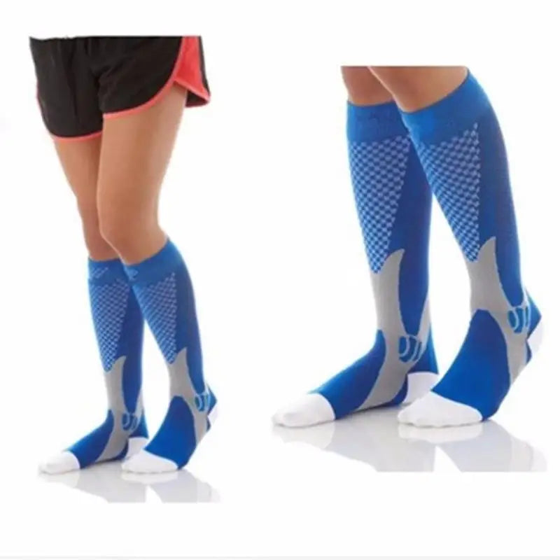 Compression Socks For Running & Sport - 20-30 mmHg Knee High Black Anti Fatigue - ZOOMNSTORE