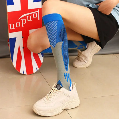 Compression Socks For Running & Sport - 20-30 mmHg Knee High Black Anti Fatigue - ZOOMNSTORE