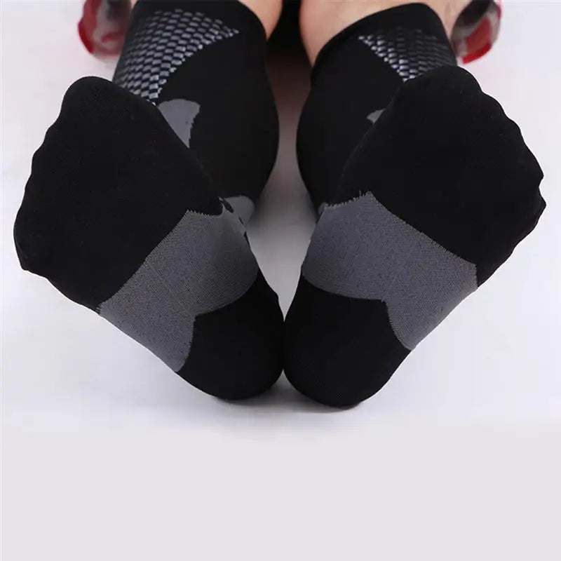 Compression Socks For Running & Sport - 20-30 mmHg Knee High Black Anti Fatigue - ZOOMNSTORE