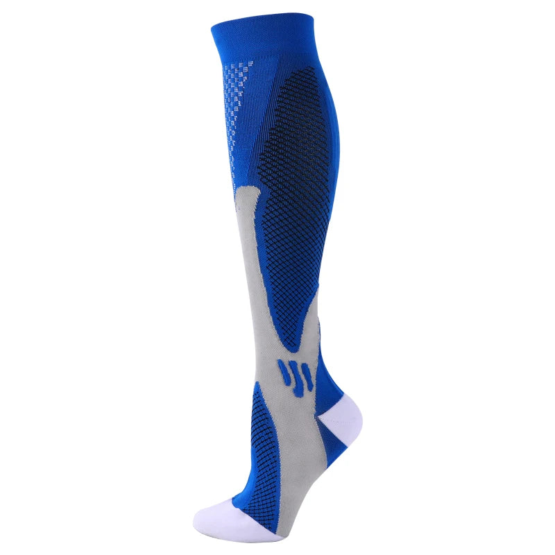 Compression Socks For Running & Sport - 20-30 mmHg Knee High Black Anti Fatigue - ZOOMNSTORE