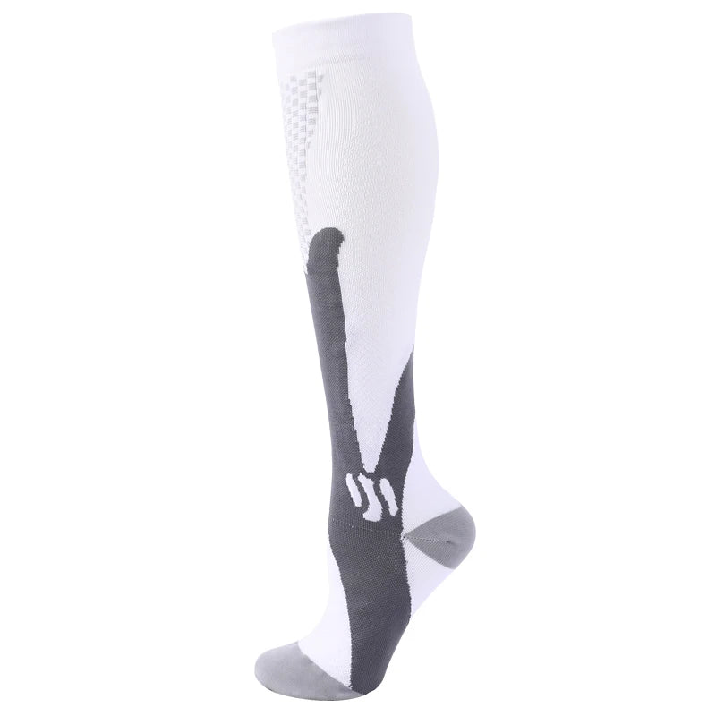 Compression Socks For Running & Sport - 20-30 mmHg Knee High Black Anti Fatigue - ZOOMNSTORE