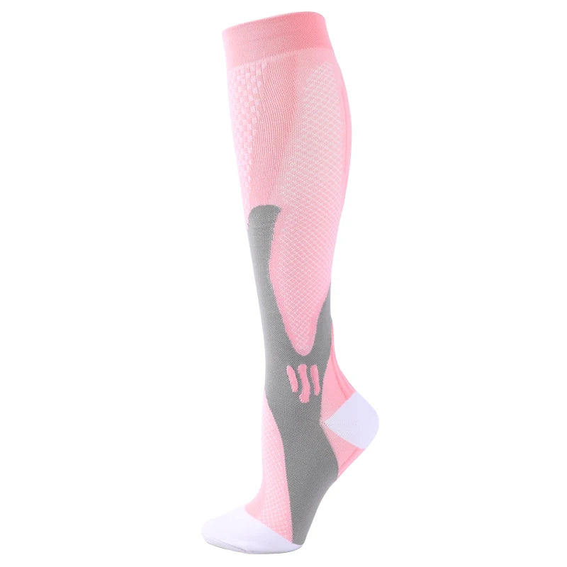 Compression Socks For Running & Sport - 20-30 mmHg Knee High Black Anti Fatigue - ZOOMNSTORE