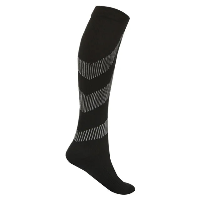 Compression Socks For Running & Sport - 20-30 mmHg Knee High Black Anti Fatigue - ZOOMNSTORE