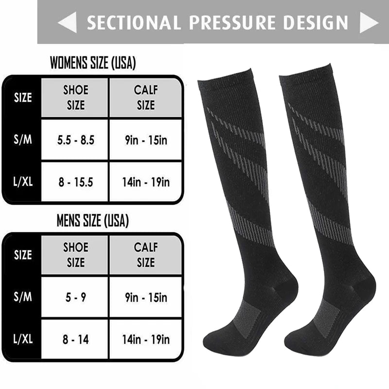 Compression Socks for Varicose Veins - Diabetic Support Sports  Hiking Gift for Men - ZOOMNSTORE