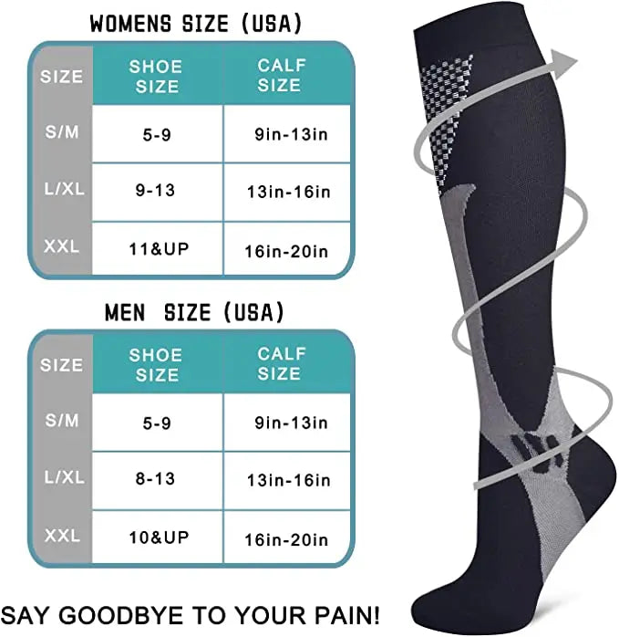 Compression Sports Socks - 3 Pairs Anti Slip Knee High Socks for Football & Basketball - ZOOMNSTORE
