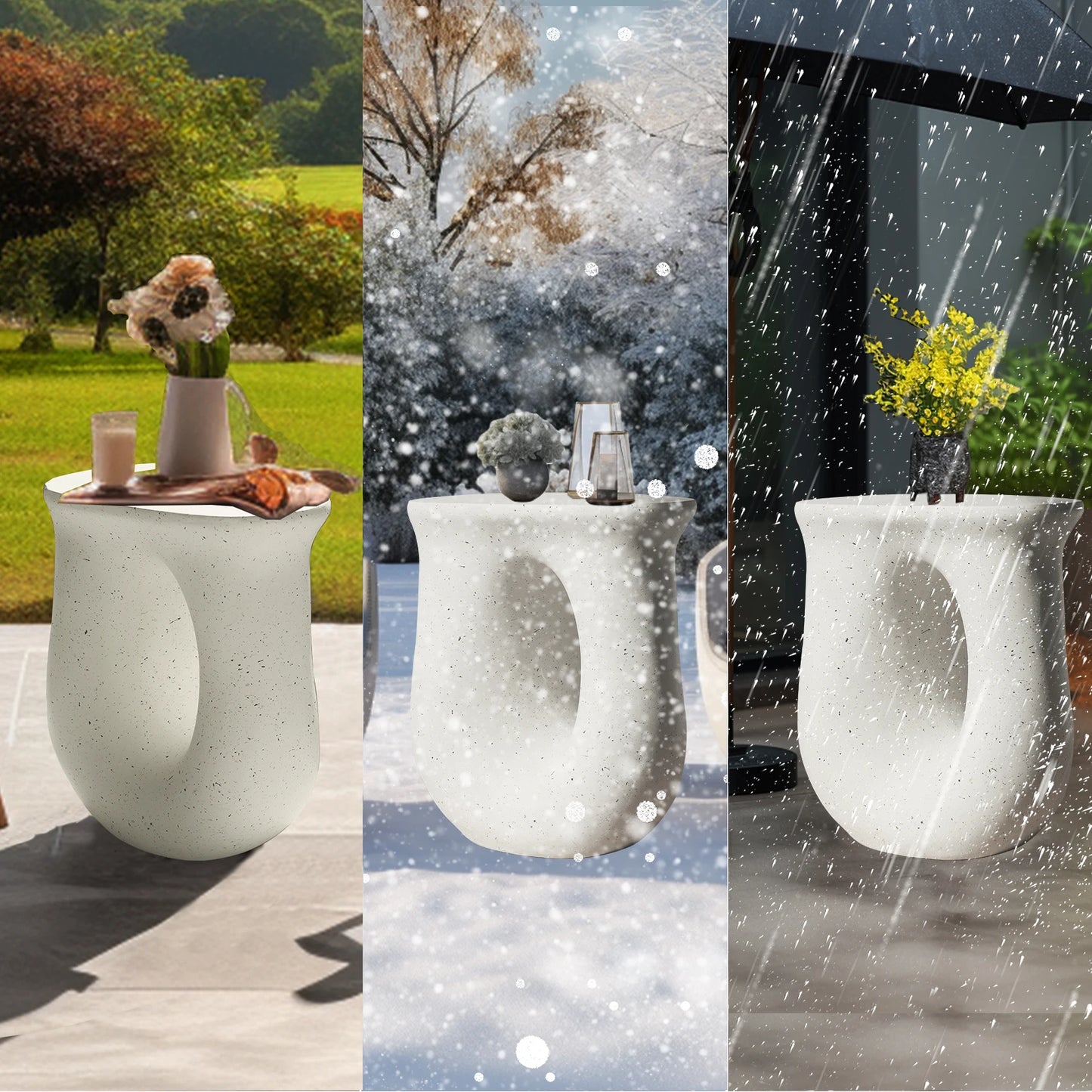 177 Pedestal Table Stand - Handcast Polyresin Cabin Decor EndSidePlant Table - ZOOMNSTORE