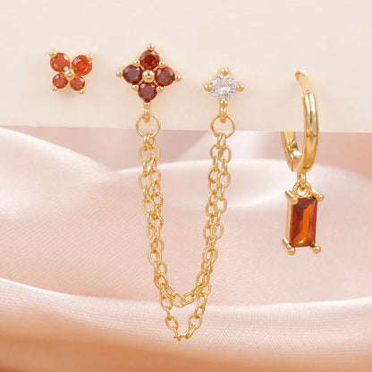 Constellation Birthstone Earrings – 3PCS Stainless Steel Hoop Set With Cubic Zirconia - ZOOMNSTORE