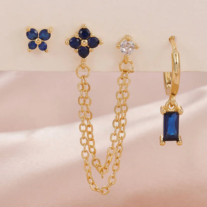 Constellation Birthstone Earrings – 3PCS Stainless Steel Hoop Set With Cubic Zirconia - ZOOMNSTORE