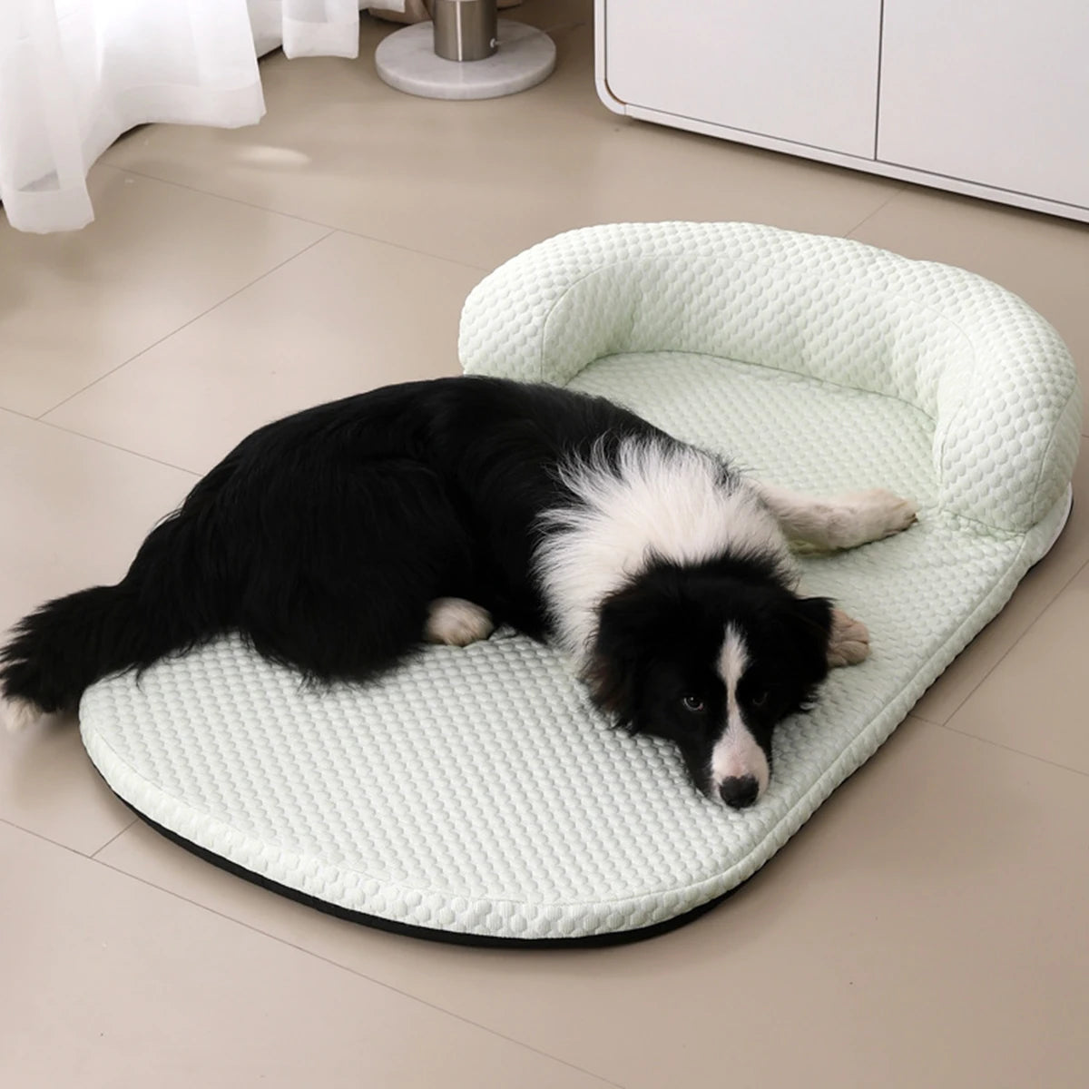 Cooling Dog Bed – Large Breathable Pet Mattress with Ice Silk Fabric & 3D Sponge Cushion - ZOOMNSTORE