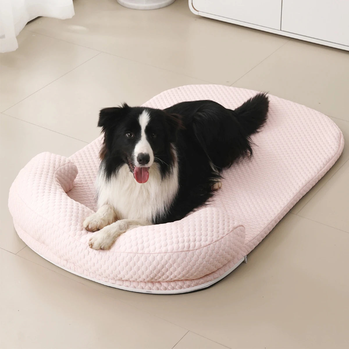 Cooling Dog Bed – Large Breathable Pet Mattress with Ice Silk Fabric & 3D Sponge Cushion - ZOOMNSTORE