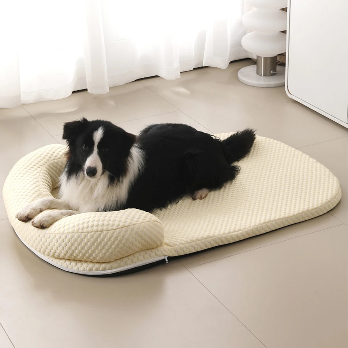 Cooling Dog Bed – Large Breathable Pet Mattress with Ice Silk Fabric & 3D Sponge Cushion - ZOOMNSTORE