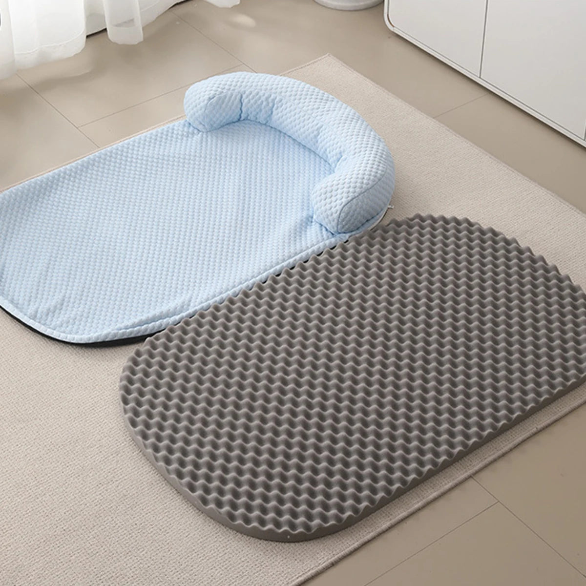 Cooling Dog Bed – Large Breathable Pet Mattress with Ice Silk Fabric & 3D Sponge Cushion - ZOOMNSTORE