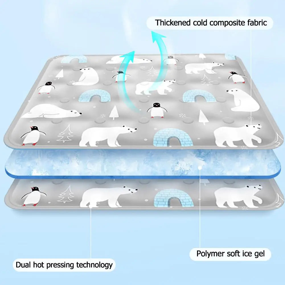 Cooling Dog Mat - Washable Summer Pet Bed for Small to Large Dogs and Cats - ZOOMNSTORE