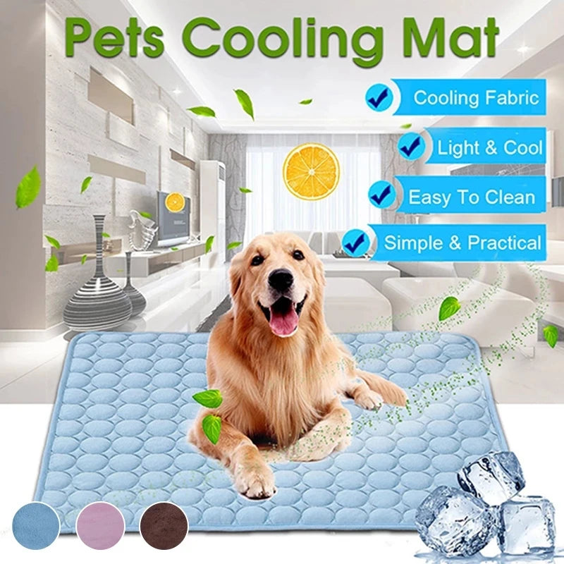 Cooling Dog Mat - Summer Washable Pet Bed for Small to Large Dogs and Cats - ZOOMNSTORE