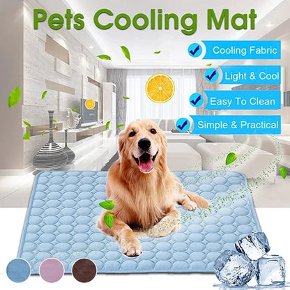 Cooling Dog Mat - Summer Washable Pet Bed for Small to Large Dogs and Cats - ZOOMNSTORE