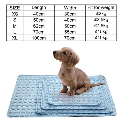 Cooling Dog Mat - Summer Washable Pet Bed for Small to Large Dogs and Cats - ZOOMNSTORE