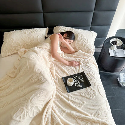 Winter Flannel Blanket - Coral Fleece Solid Color Nap Blanket - ZOOMNSTORE