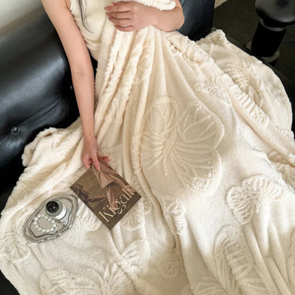 Winter Flannel Blanket - Coral Fleece Solid Color Nap Blanket - ZOOMNSTORE