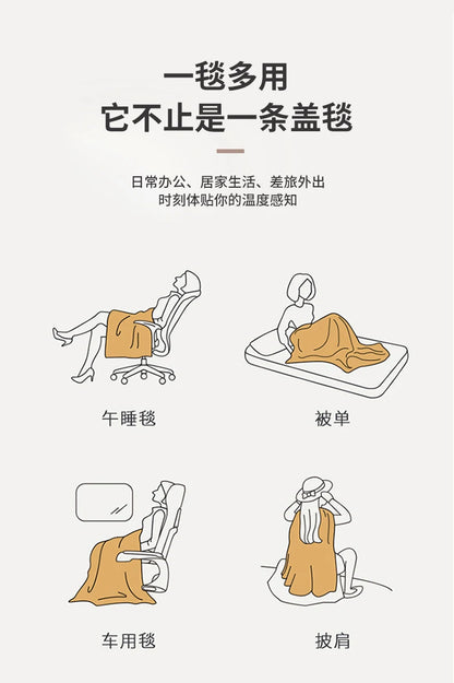 Winter Flannel Blanket - Coral Fleece Solid Color Nap Blanket - ZOOMNSTORE