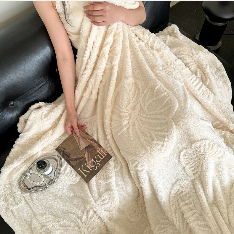 Winter Flannel Blanket - Coral Fleece Solid Color Nap Blanket - ZOOMNSTORE