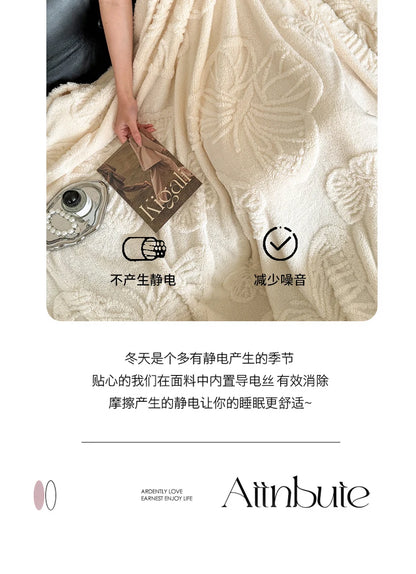 Winter Flannel Blanket - Coral Fleece Solid Color Nap Blanket - ZOOMNSTORE