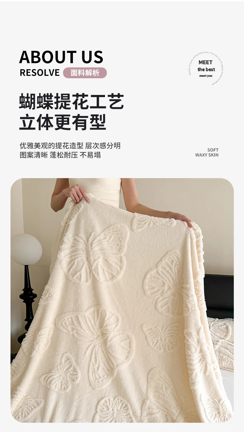 Winter Flannel Blanket - Coral Fleece Solid Color Nap Blanket - ZOOMNSTORE