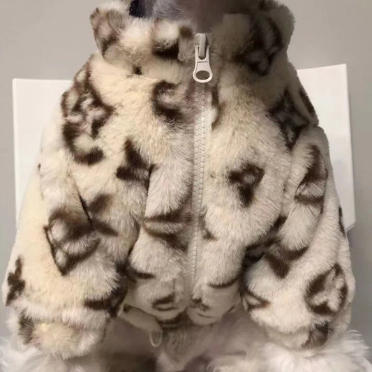 Coral Fleece Dog Jacket - Warm Soft Coat for Small  Medium Pets - ZOOMNSTORE