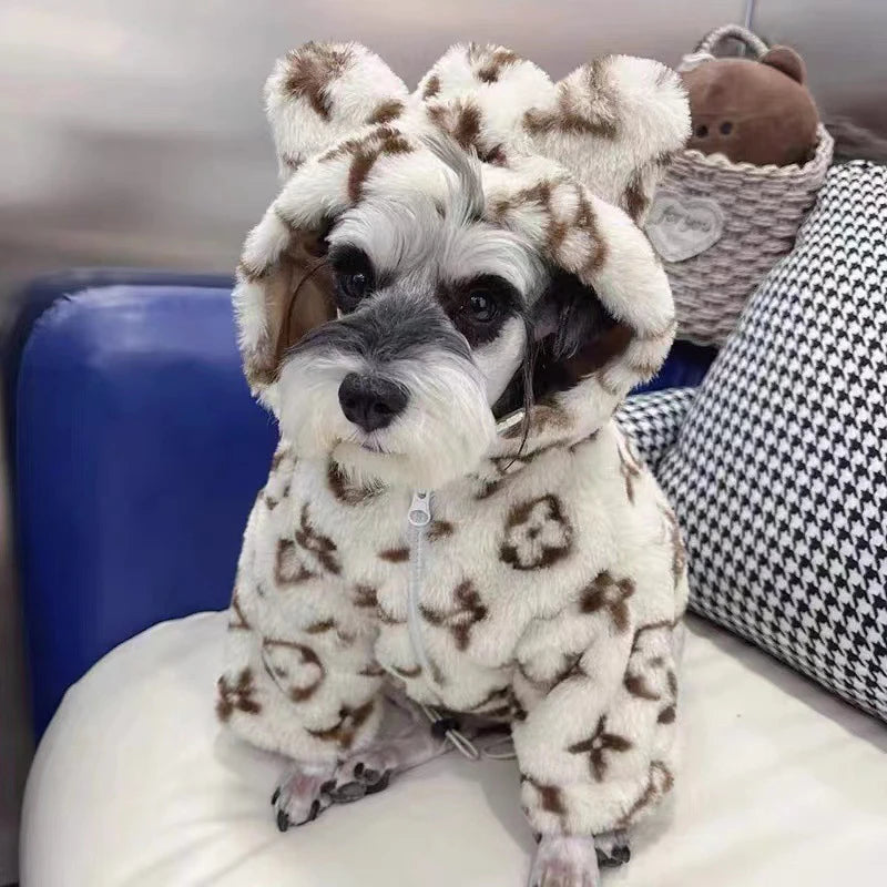 Coral Fleece Dog Jacket - Warm Soft Coat for Small  Medium Pets - ZOOMNSTORE