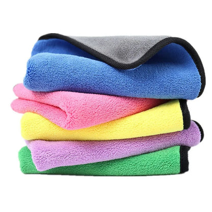 Coral Fleece Pet Towel - Absorbent Quick Drying Double-Sided Bath Towel for Cats & Small Dogs - ZOOMNSTORE