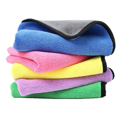 Coral Fleece Pet Towel - Absorbent Quick Drying Double-Sided Bath Towel for Cats & Small Dogs - ZOOMNSTORE