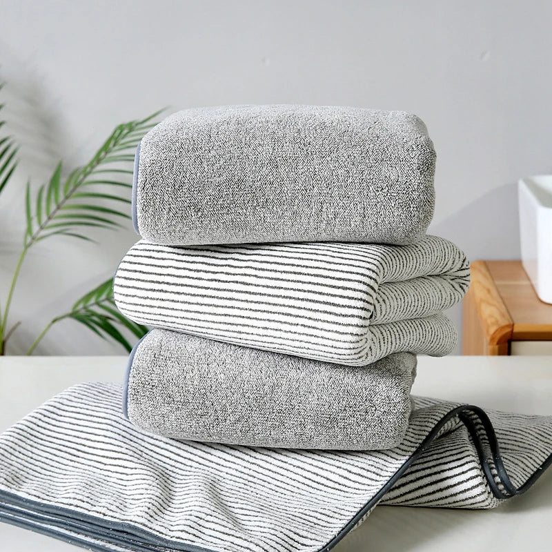 Bamboo Charcoal Bath Towel - Thick Super Absorbent  Quick Drying - ZOOMNSTORE
