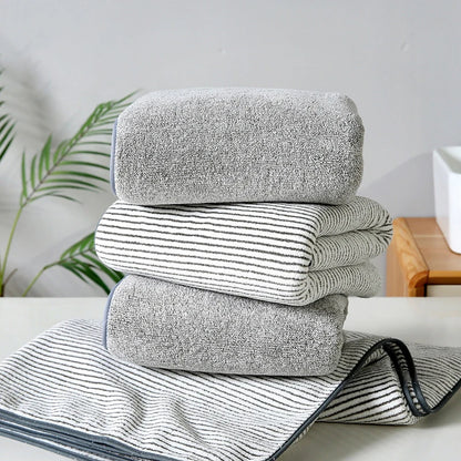 Bamboo Charcoal Bath Towel - Thick Super Absorbent  Quick Drying - ZOOMNSTORE
