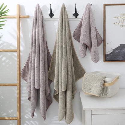 Bamboo Charcoal Bath Towel - Thick Super Absorbent  Quick Drying - ZOOMNSTORE