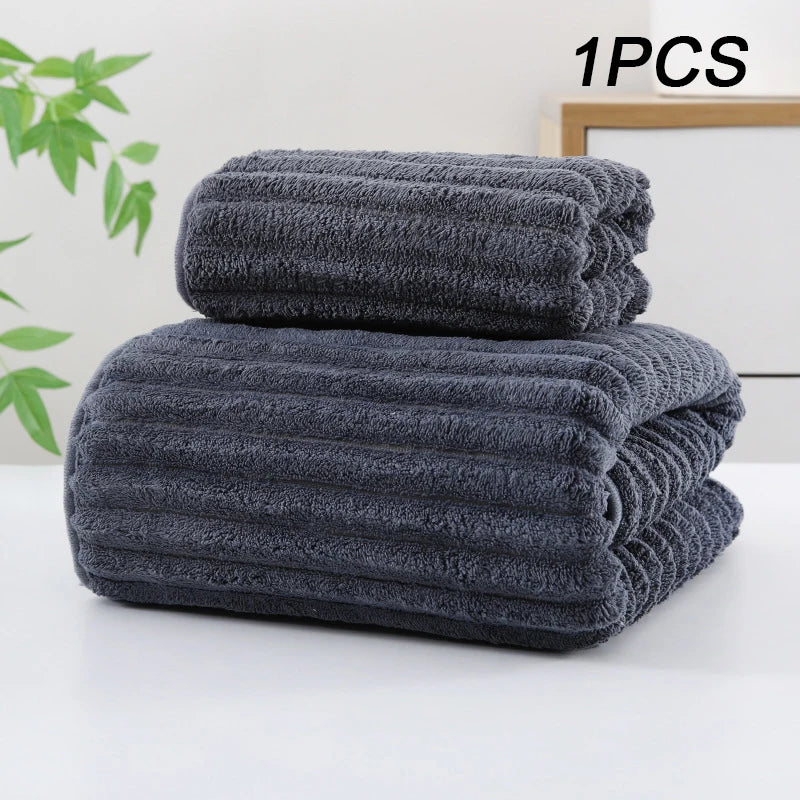 Bamboo Charcoal Bath Towel - Thick Super Absorbent  Quick Drying - ZOOMNSTORE