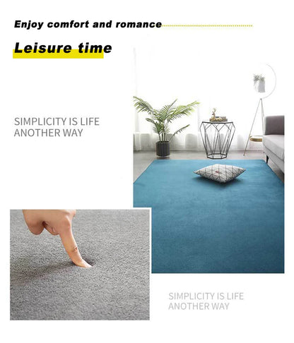 Coral Velvet Carpet – Modern Area Rug With Non Slip Backing For Living Room - ZOOMNSTORE