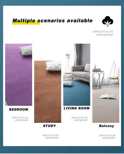 Coral Velvet Carpet – Modern Area Rug With Non Slip Backing For Living Room - ZOOMNSTORE