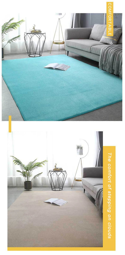 Coral Velvet Carpet – Modern Area Rug With Non Slip Backing For Living Room - ZOOMNSTORE