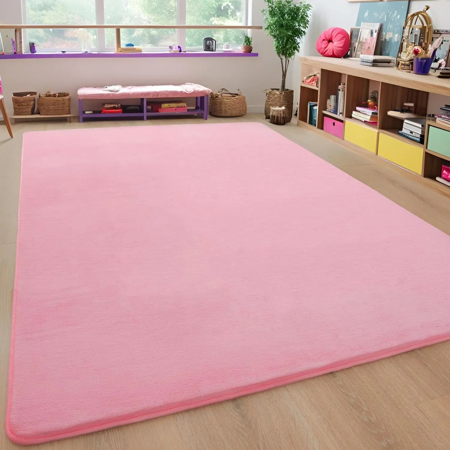 Coral Velvet Carpet – Modern Area Rug With Non Slip Backing For Living Room - ZOOMNSTORE