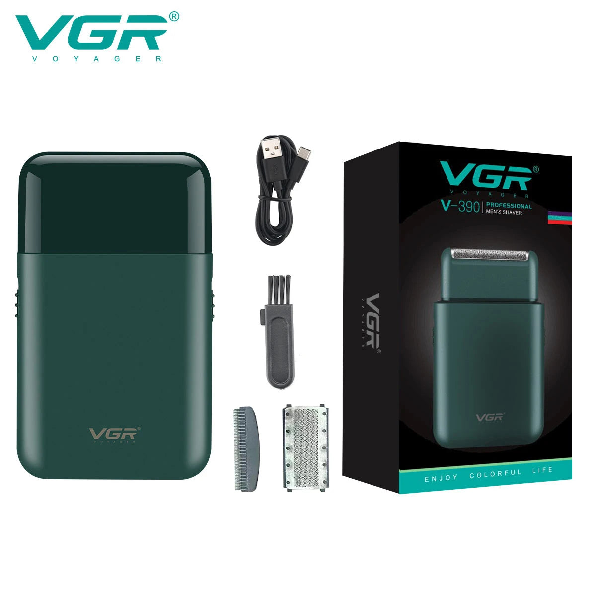 Cordless Beard Trimmer - VGR V-390 Rechargeable Electric Shaver for Men - ZOOMNSTORE